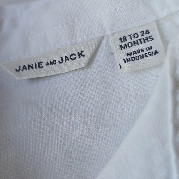 Janie & Jack Boy's White Shirt and Cream Pants Set - Picture 6 of 16